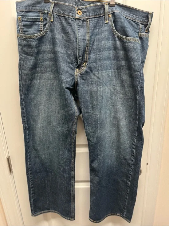 Levi's 569 Loose Straight Jeans Men's 40x30 (act 43x29) Dark Whiskered cotton