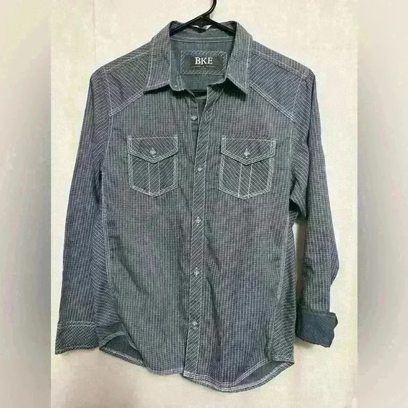 Boys Buckle Dress Shirt Lt blue Size Large 14-16 A0004