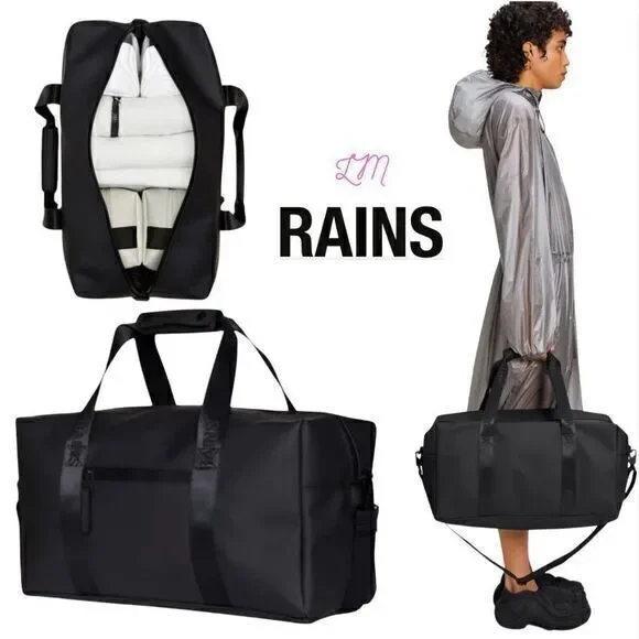 RAINS Trail Gym Bag Overnight Weekend Duffle‎ Black