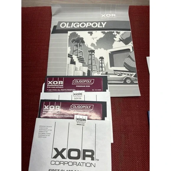IBM PC Vintage Computer Game Oligopoly by XOR 5.25 Floppy Disk Version