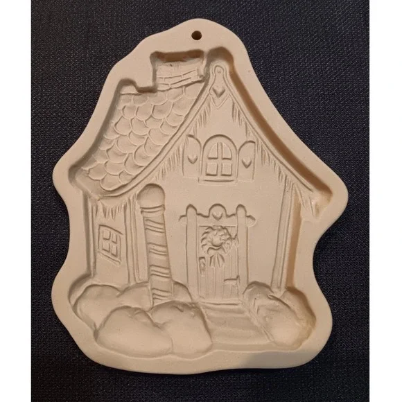 Brown Bag Cookie Art 1989 Hill Design Stoneware Gingerbread House Cookie Mold