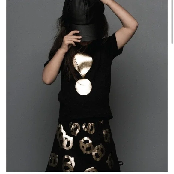 Huxbaby Black‎ and Gold Pretzel Skirt