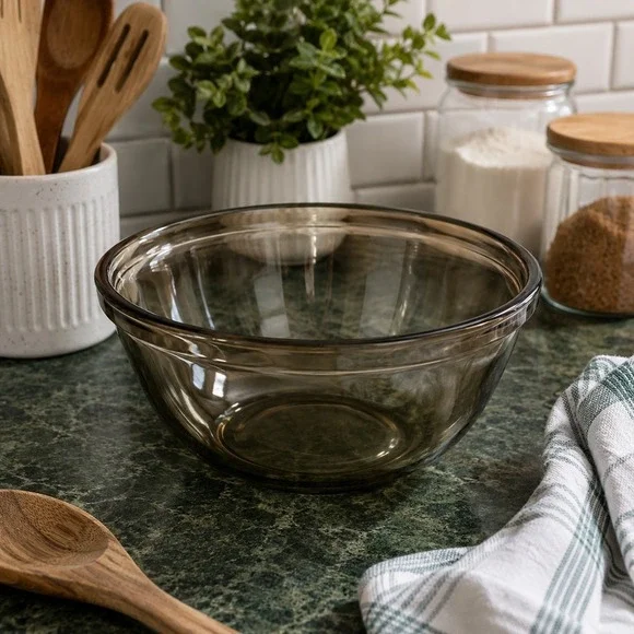 Anchor Hocking Brown/Amber Glass Mixing Bowl 1.5 QT 1057 Vintage Kitchen Retro