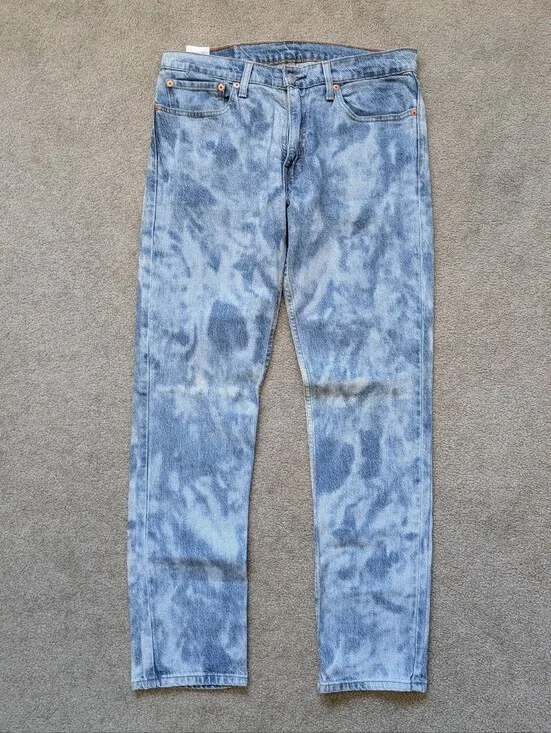 Levi's 511 Slim Jeans  Bleached Distressed Grunge Y2K Streetwear 34/32