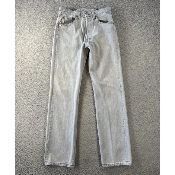 Vintage Levis 501 Jeans Mens 31x32 (Fits 28x31) Gray 90s Made USA Denim Faded