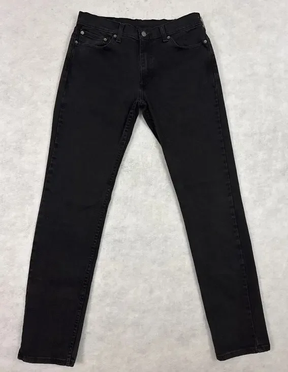 Levis 511 Slim Fit Jeans Mens 33x34 Black Stretch Premium Denim Pants