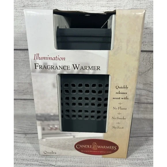 NIB Candle Warmers Etc Illumination Fragrance Warmer Quadra Gray Wax Melt Warmer