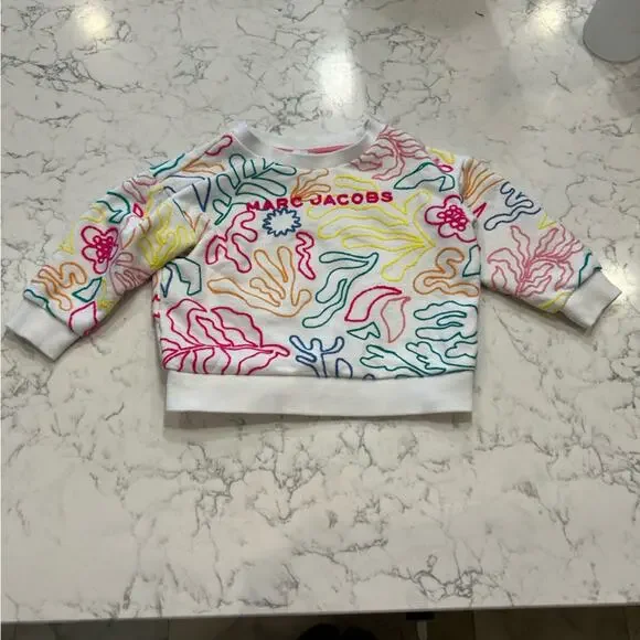 Marc Jacob’s Little Kids Embroidered Rainbow Abstract Leaf Sweater Size 4 Youth