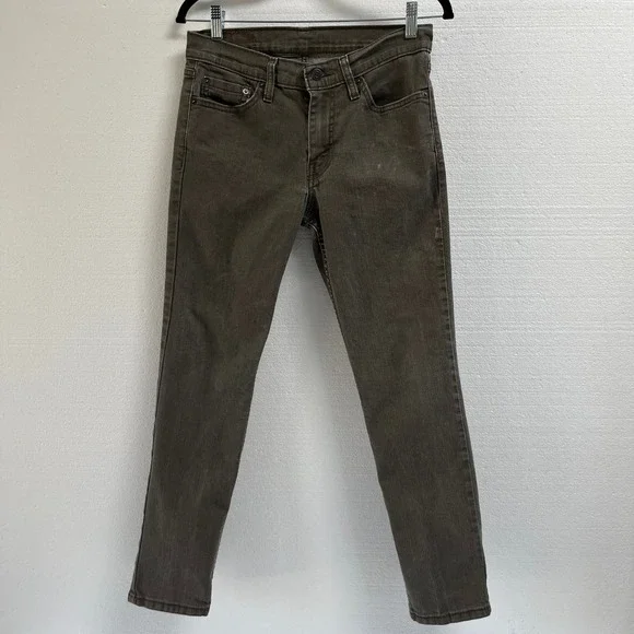 Levi's 511 Slim Fit Stretch Jeans Mens Fits 29x27‎ Olive Khaki Brown Cowboy