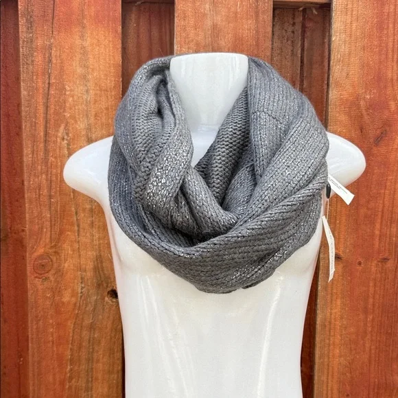 Ann Taylor Charcoal Gray Knit Infinity Scarf