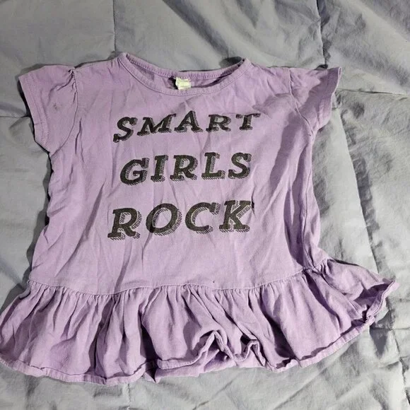 Rabbit Skins Purple Smart Girls Rock Shirt Size 4