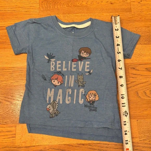 Kids Harry Potter Believe In Magic T Shirt Size 18M Blue Short Sleeve‎