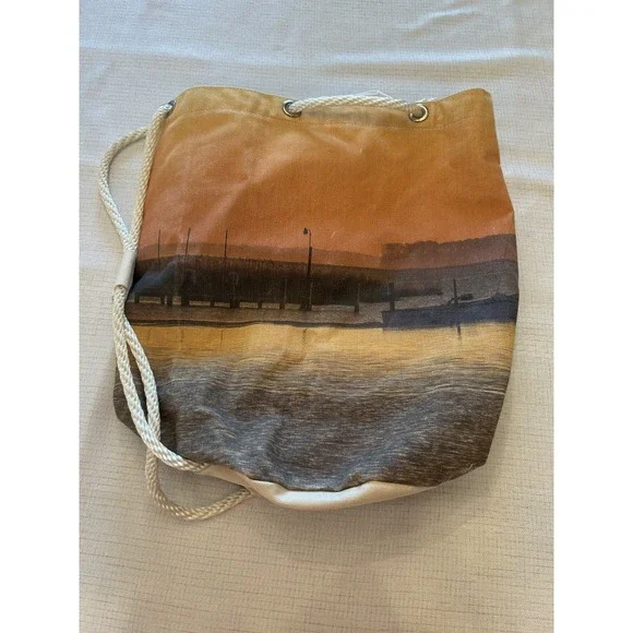 BoatPac by 'Peake Canvas Barrel Duffle Bucket Bag Rope Drawstring‎ USA