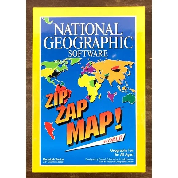 National Geographic Software Zip Zap Map! World Macintosh Mac 1994 New Sealed
