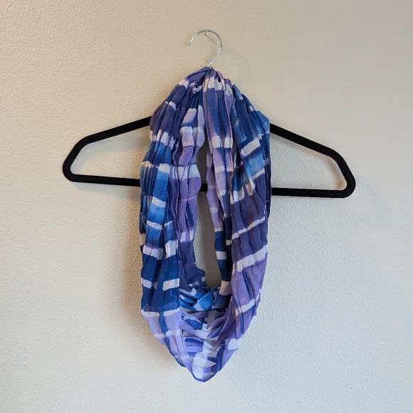 Blue and Purple Striped Infinity Scarf