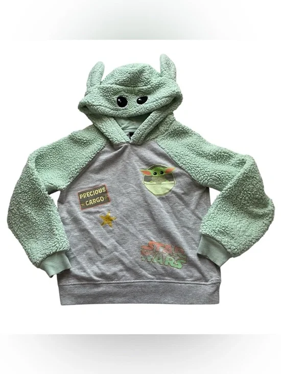 Star Wars The Mandalorian Grogu Baby Yoda Sherpa Hoodie, M‎