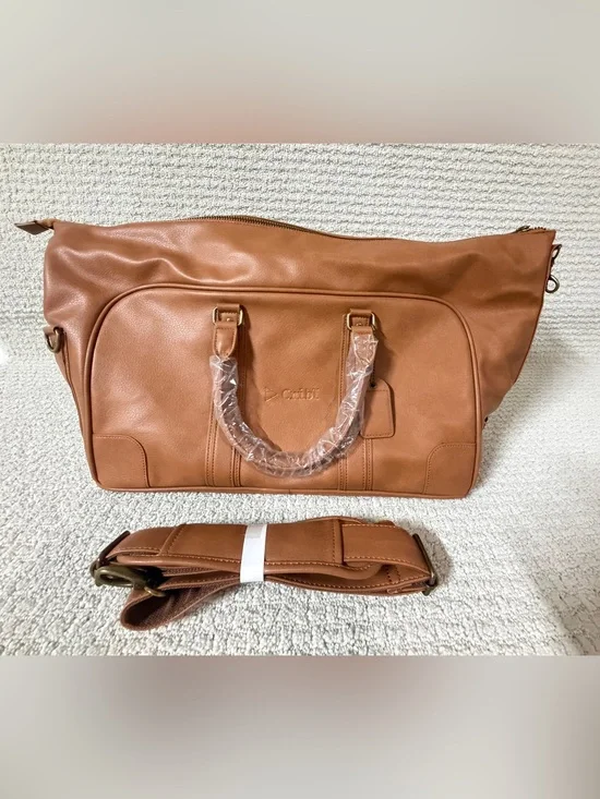 KAPSTON tan synthetic leather Cribl weekender duffel bag