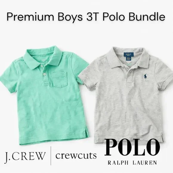 J.Crew Crewcuts & Polo Ralph Lauren Toddler 3T Polo Shirt Bundle