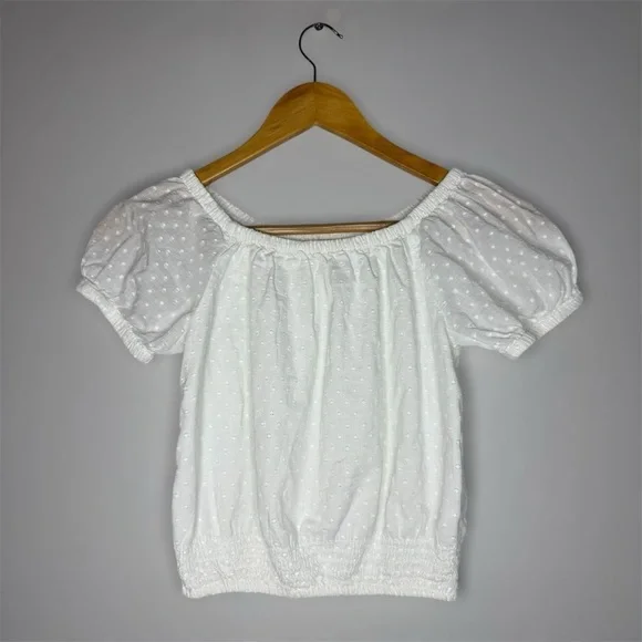 Cat & Jack White Puff Sleeve Blouse Size M (8) Girls