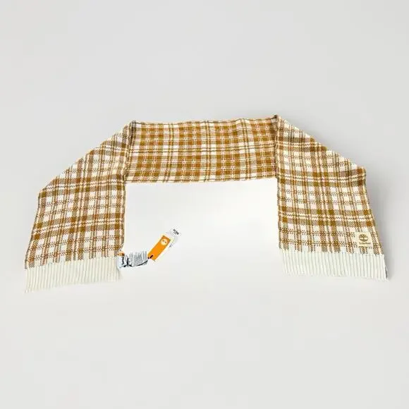 Timberland Plaid Unisex Scarf Brown White Color One Size 63x9 NWT NEW $60