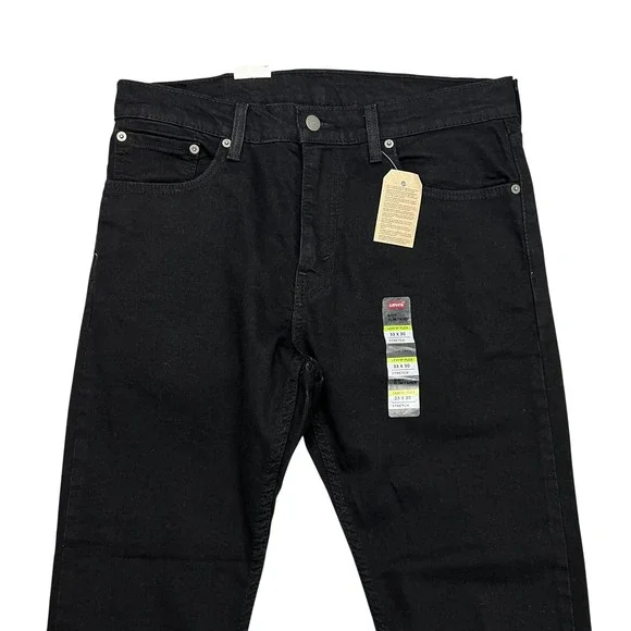 NEW Levis 512 Slim Taper Mens Jeans 33x30 Black Flex Stretch Denim Casual Zip