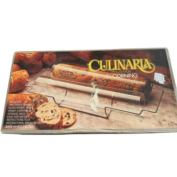 Corning Culinaria Bake Around Duo Bread Baker Glass Tubes Set In Box