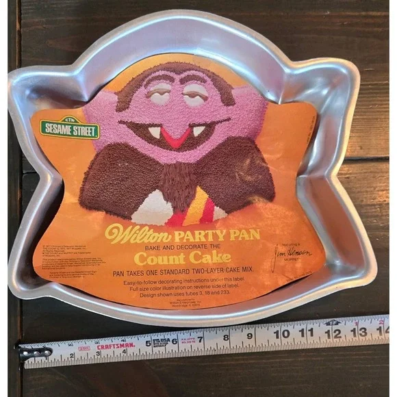 Vintage‎ 1977 Wilton Sesame Street The Count Cake Pan 2105-2673 Muppets Aluminum