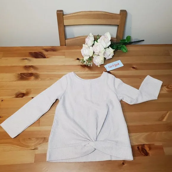 Cat & Jack Toddler Girl Cozy Waffle-Knit Twist Long Sleeve Top