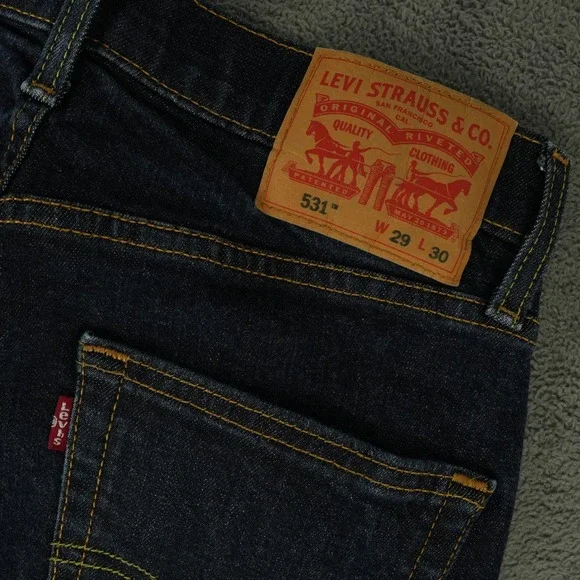 Levi's 531 Athletic Slim Jeans Mens Fits 28x29 Dark Wash Blue Stretch Denim