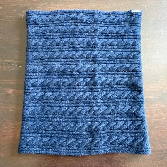 Jack Wills Navy Blue Cable Knit Snood Infinity Scarf Neck Warmer One Size
