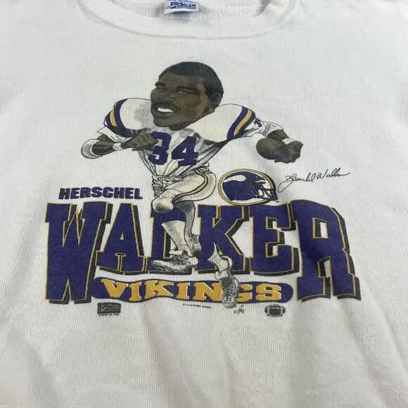 Salem Herschel Walker Crewneck Sweatshirt Youth L Caricature Minnesota Vikings‎
