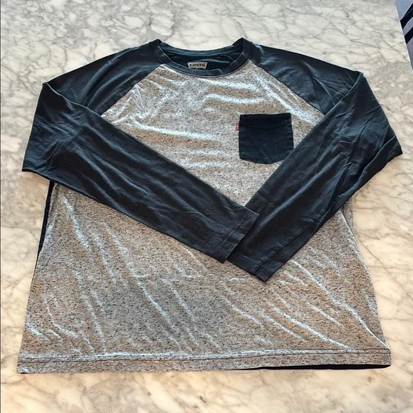 Levi's Gray and Black Long Sleeve Shirt