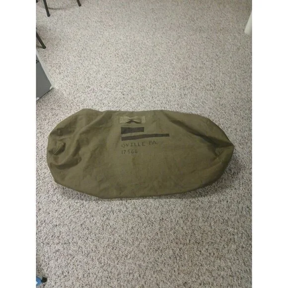 Vintage US Military Canvas Duffle Duffel‎ Bag Olive Green!!!