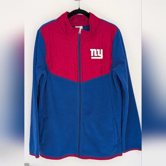 New York Giants NFL Team Apparel Fleece 1st & 10 Full Zip Jacket Youth XXL