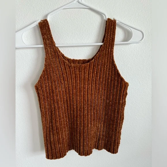 Art Class Girls Crop Top Tank Sweater Rusty Brown Size L (10/12)