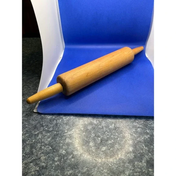 Vintage Style Wooden Rolling Pin 16 Inch Hardwood Kitchen Baking Tool Brown