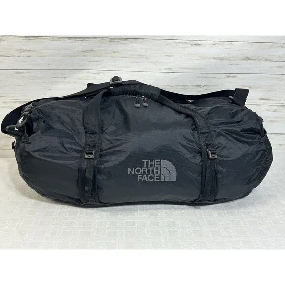 The North Face Large Black Flyweight Light Weight Duffel Bag Camping Hiking Camp