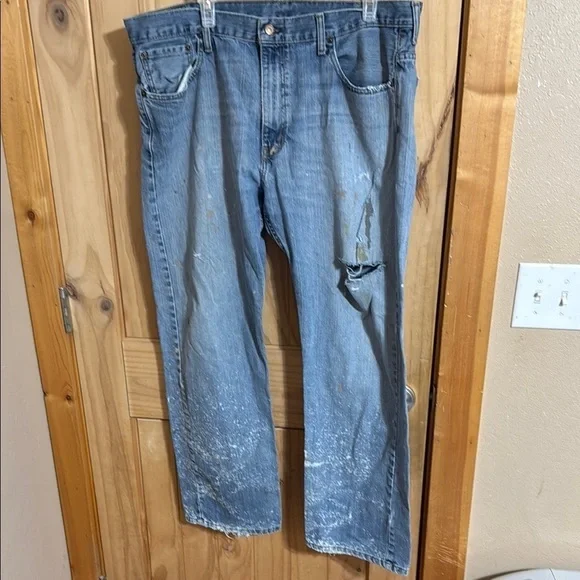 Levi’s 569 Classic Blue Distressed and stained Men's Jeans