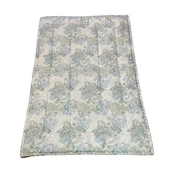 Dog Mat, Pet bed, Crate Mat, blue green paisley, Large 36 x 22