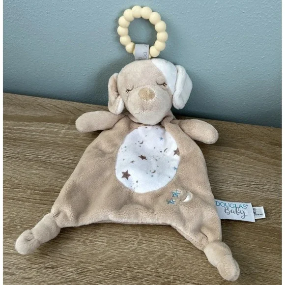 Douglas Baby Auggie Tan Puppy Teether Security‎ Blanket Lovey Lovie
