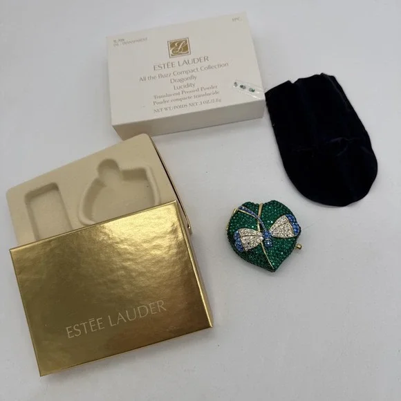 Estee Lauder All the Buzz Compact Collection Dragonfly Press Powder w/Box HTF