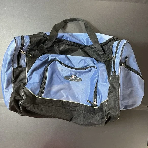 Vintage Champion Endurance Gym Duffle Bag Blue / Black Athletic Bag