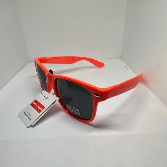 Retro Optix Neon Orange Flex Fit Sunglasses UV400 Smoke lens