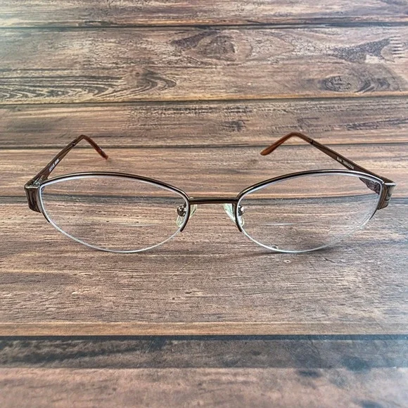 Bulova Tarragona Women's Brown 53mm Eyeglass Frames Metal‎ Acetate