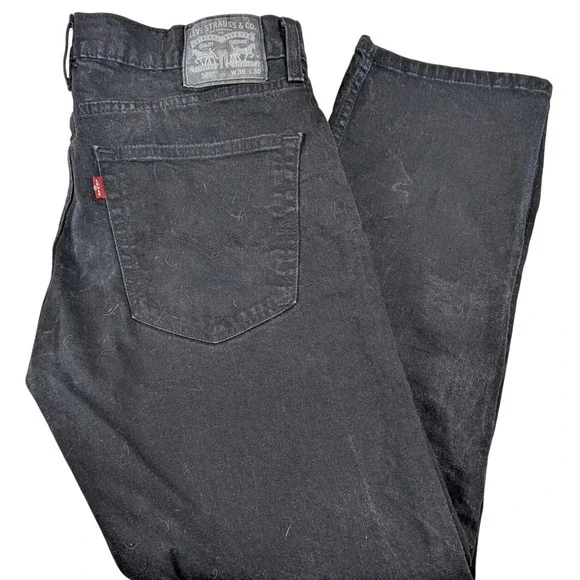 Levi's 505 Regular Fit Black Denim‎ Jeans Mens W36 L30 Classic Straight 5 Pocket