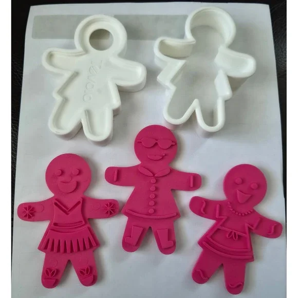 Tovolo Gingerbread Girl Cookie Cutter Set 2 Frames 3 Double‎ Sided Templates