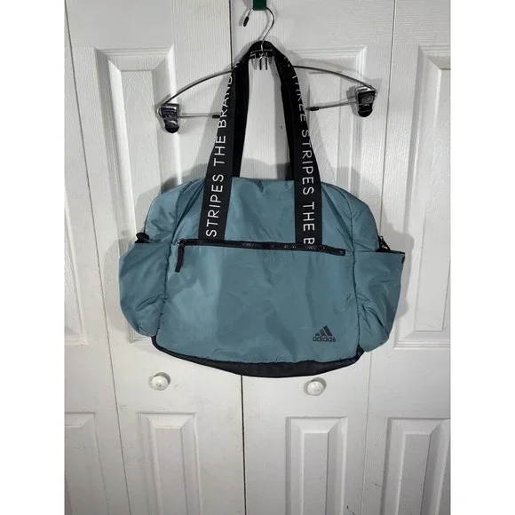 Adidas Duffel Bag Tote‎ Blue Stripes The Brand Gym Travel Carry On