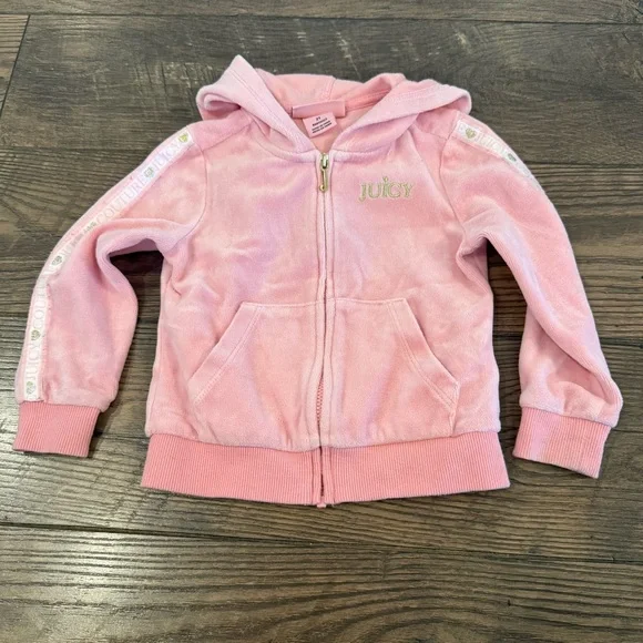 Juicy Couture Toddler‎ Girls Pink Size 2T Velour Long Sleeve Jacket