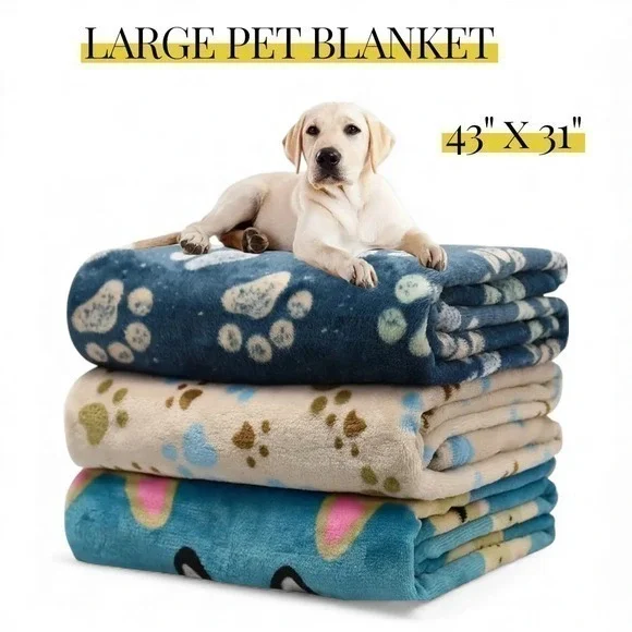 Warm & Soft Fluffy Fleece Flannel Pet Cat Dog Blanket Throw 43