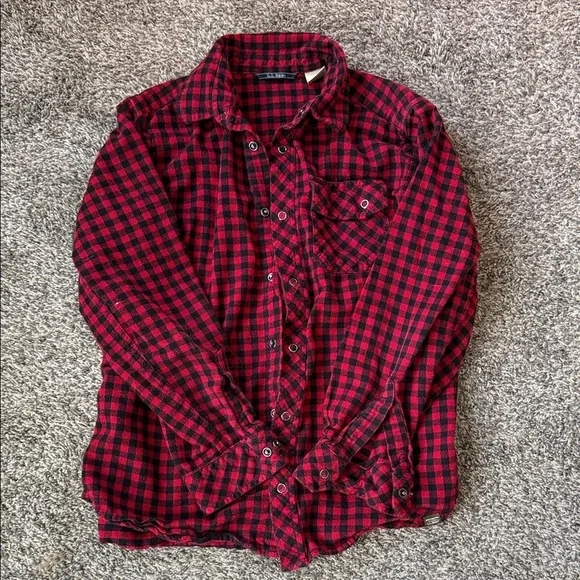 Youth L.L. Bean Flannel, size L (14-16), red/black